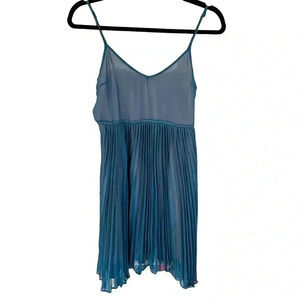 McGinn Teal Blue Pleated Cocktail Dress